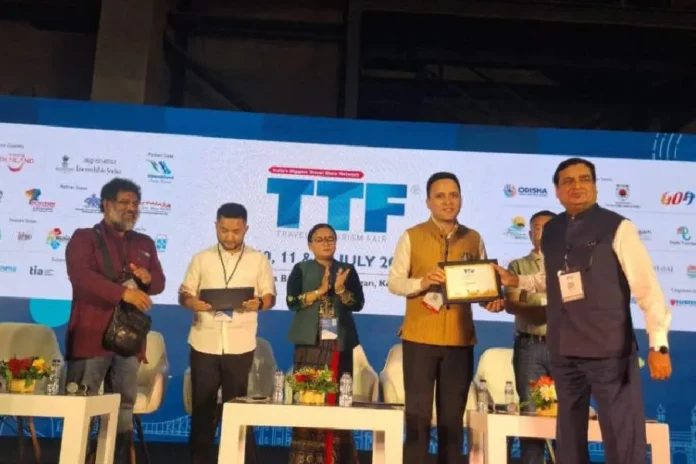 Members of the Sikkim delegation at the Travel & Tourism Fair in Calcutta. The Telegraph