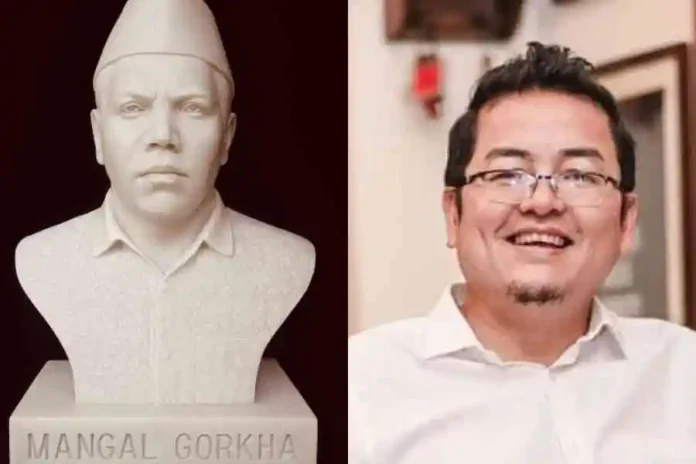 One of the busts of the Gorkhaland martyrs, Ajoy Edwards/The Telegraph