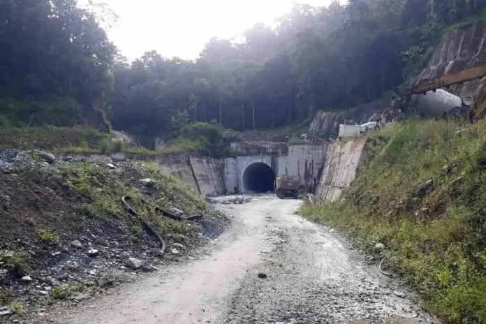 The under-construction Sevoke-Rangpo railway line’s tunnel at Majhitar in Sikkim. File picture/The Telegraph