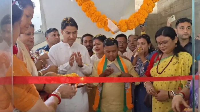 Darjeeling MP Raju Bista and BJP candidate Anandamay Barman inaugurate the party’s campaign office at Gossainpur in Bagdogra, marking a push to intensify poll outreach in the constituency. Thursday, 19 March 2026.