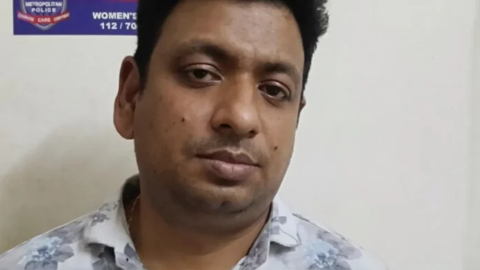 Accused teacher Pritam Ghosh, arrested in Siliguri on charges of sexual harassment and blackmail of minor students under the guise of tuition. Friday, 08 May 2026.